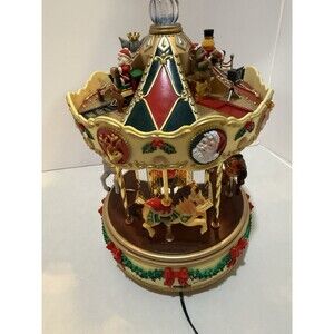 Maisto Christmas Holiday Around The Carousel Musical Animated MerryGoRound Read